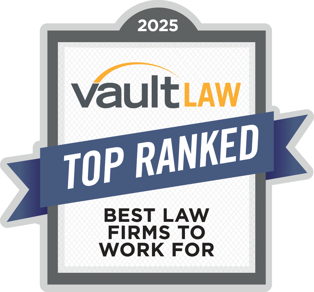 Vault Law Top Ranked Best Law Firms to Work For 2025 (Badge)