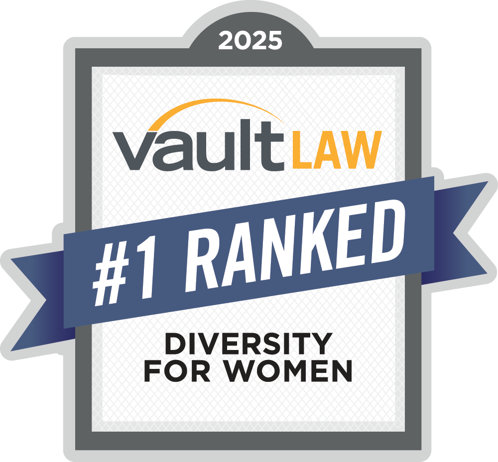Vault Law Number 1 Ranked Diversity for Women 2025 (Badge)