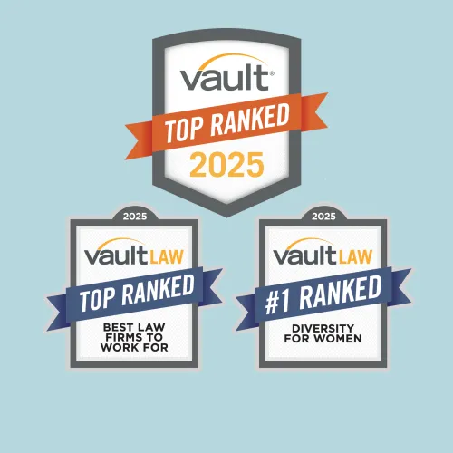 Vault Law badges - Top Ranked 2025